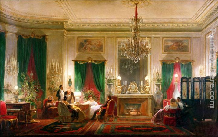 Salon of Princess Mathilde Bonaparte Rue de Courcelles, Paris painting - Charles Giraud Salon of Princess Mathilde Bonaparte Rue de Courcelles, Paris art painting